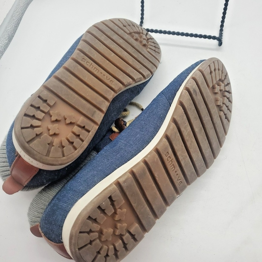 Schmoove Shoes 9.5 Mens Desert Beach Denim Beach Style Rare Vintage - Picture 5 of 6
